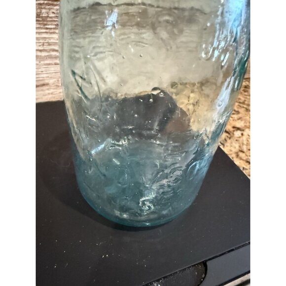 Mason's Hero Cross Patent Nov. 30 1858 Blue Glass Canning Jar Pint Size - Picture 13 of 16